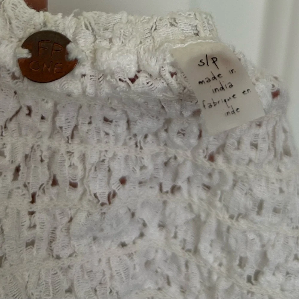 Free People One Adella White Lace Bralette Crop Top size s boho chic festival